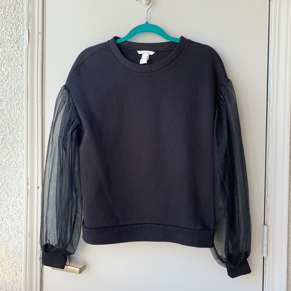 H&M sweatshirt with sheer sleeves